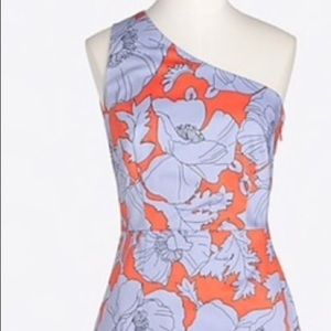 One Shoulder J Crew Printed Dress